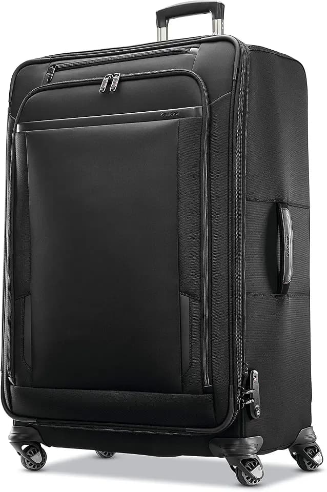 Samsonite Pro Travel Softside Expandable Luggage with Spinner Wheels, Black, Checked-Large 29-Inch
