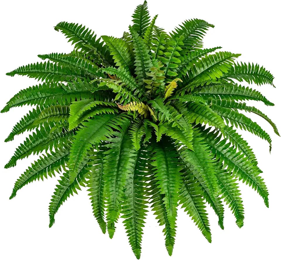 Large Artificial 42 in Boston Fern Bush, Fake Plants for Planter