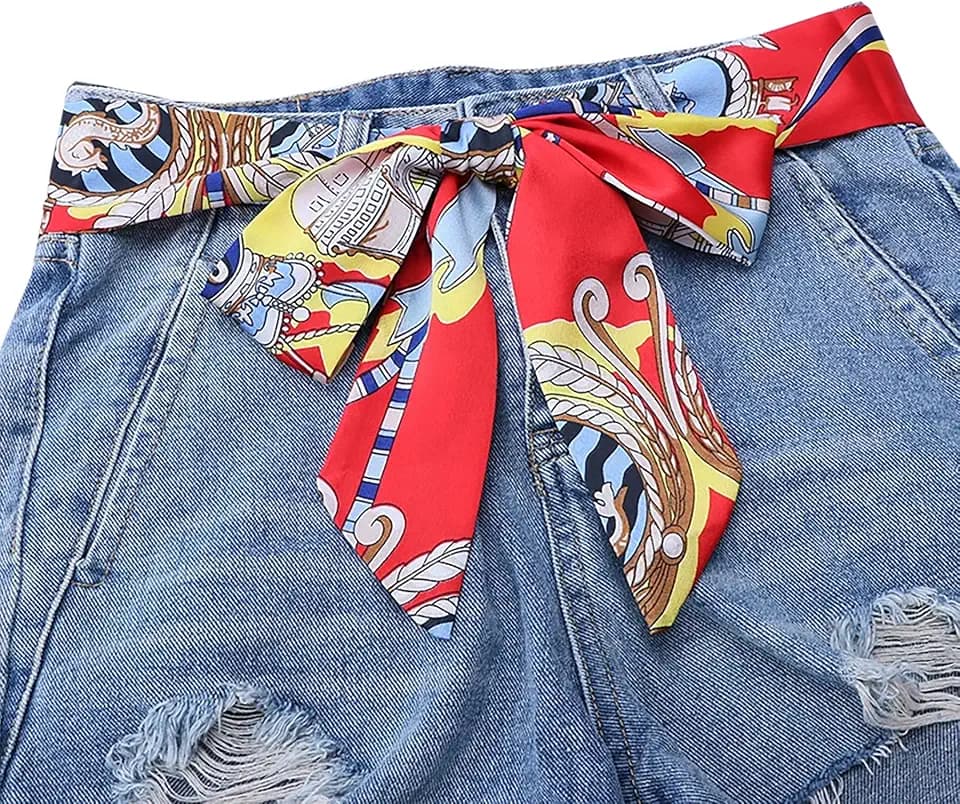 WENLOOY Women Skinny Scarf Belt,Ribbon Scarf Long Skinny Satin Belt Sash Necktie Neck Scarf Choker for Women