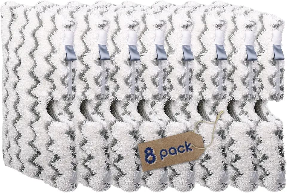 Flammi Steam Mop Replacement Scrub Pads for Shark Steamer S3501 S3601 8Pack
