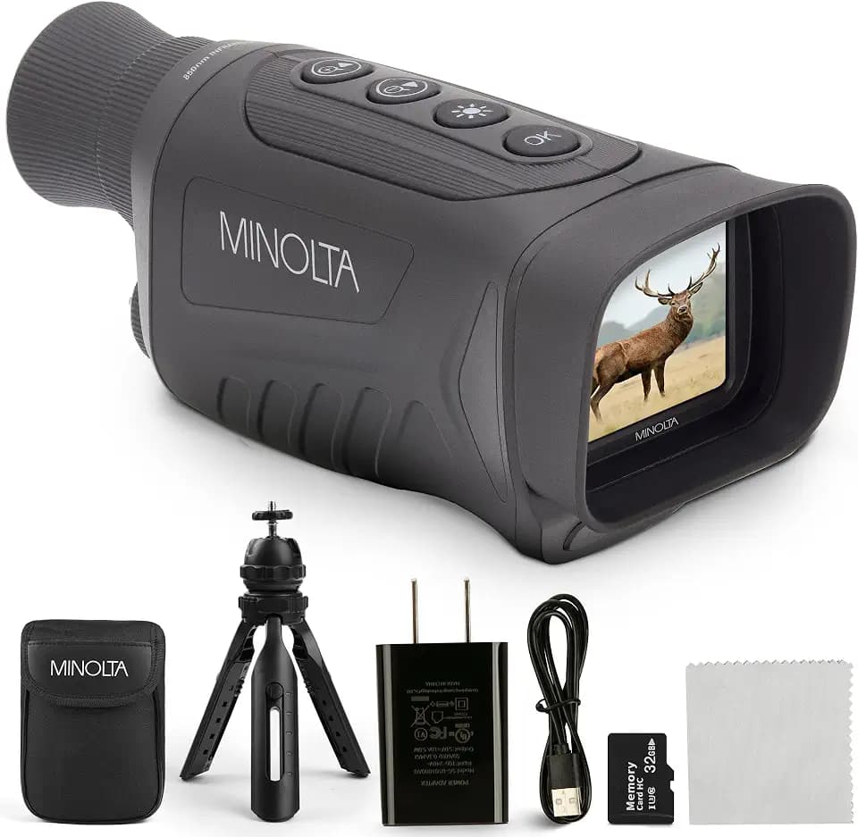 Minolta MNDM625 6x25 Digital Night Vision Monocular with 4K Ultra HD Camera - Black