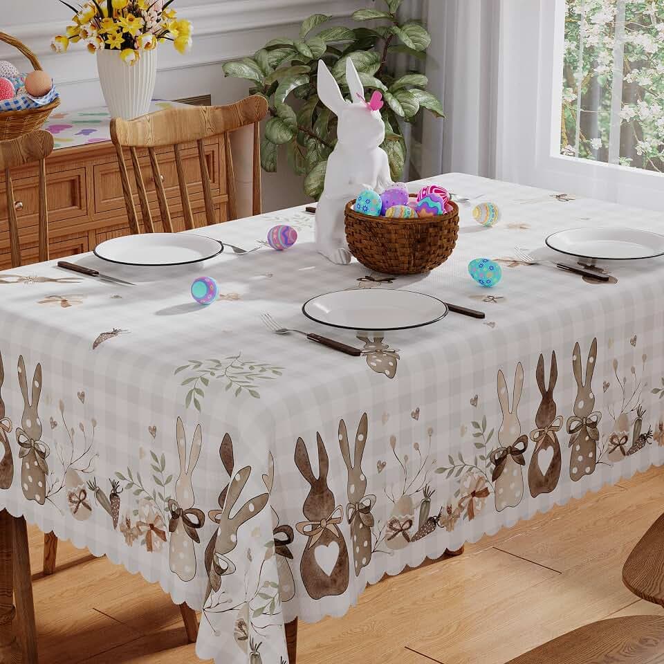 Siilues Easter Tablecloth Rectangle 60x84 Inch Spring Home Party Decor