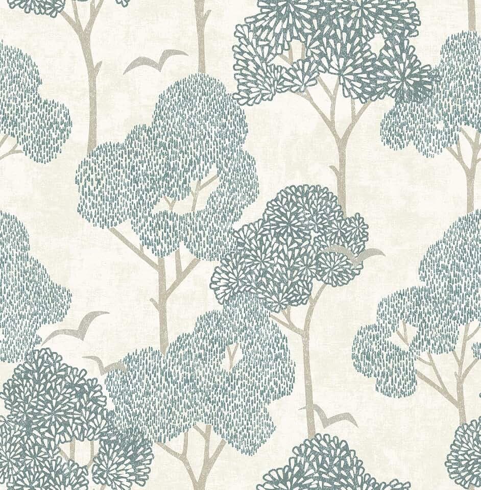 NuWallpaper by WallPops Millie Blue Peel and Stick Wallpaper, Removable Wallpaper, 20.5 in x 18 ft