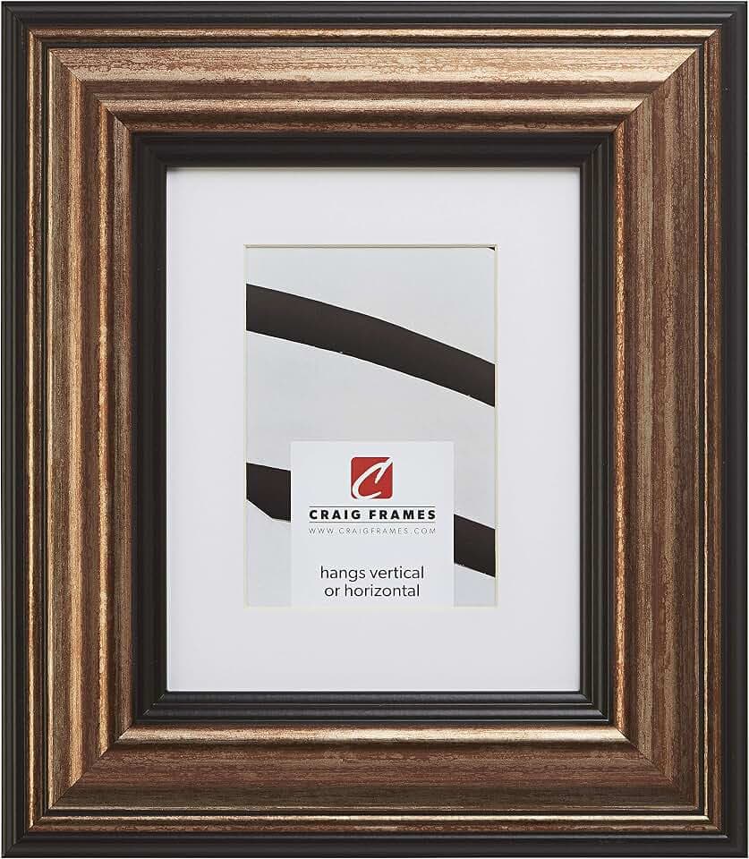 Craig Frames 20x24 Gold Picture Frame Matted to 16x20, Wall Decor for Art