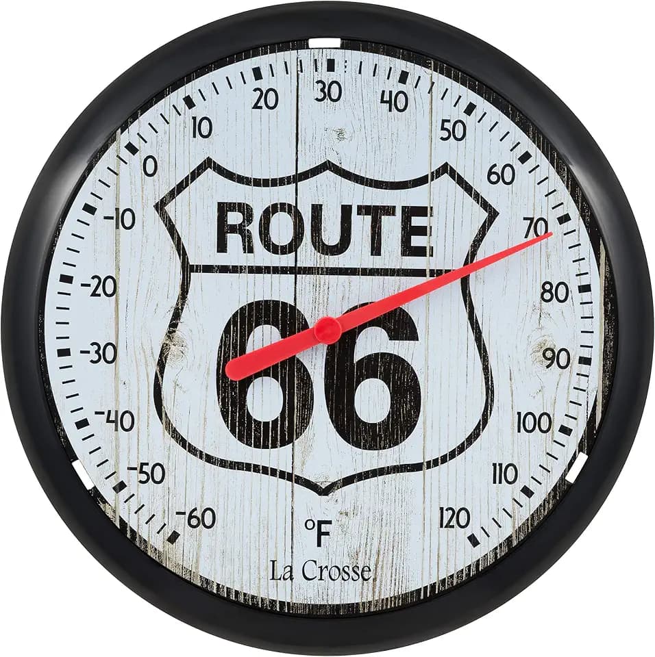 La Crosse 104-108-R66 8" Route 66 Round Dial Thermometer