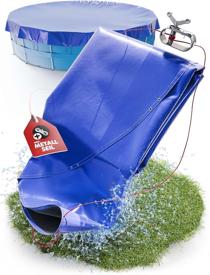 Poolabdeckung rund Ø 366 cm, 200 GSM, Winterfest für Intex und Bestway