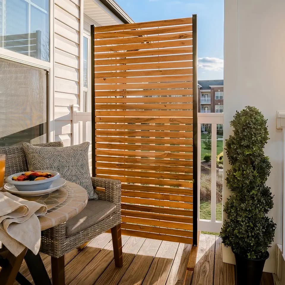 Enclo Easy Assembly Freestanding/Surface Mounted Privacy Screen, Hardwood