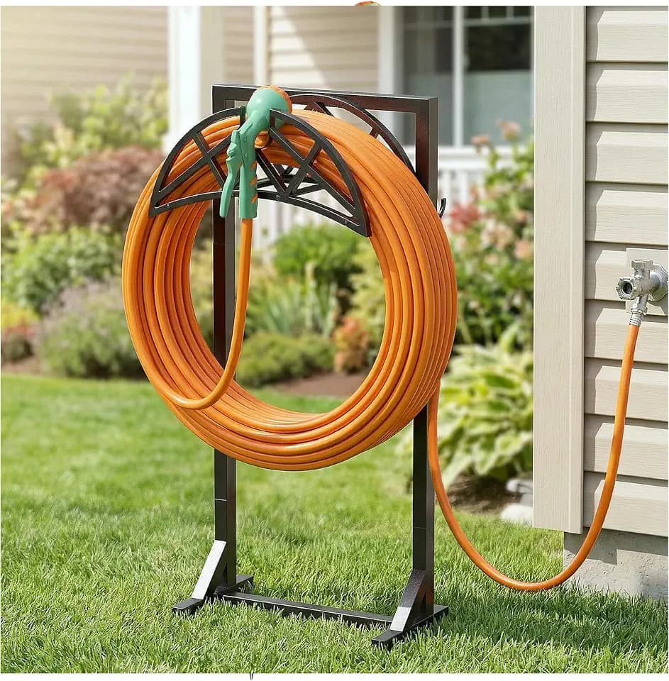 Garden Hose Reel, Heavy Duty Water Hose Holder for Outside