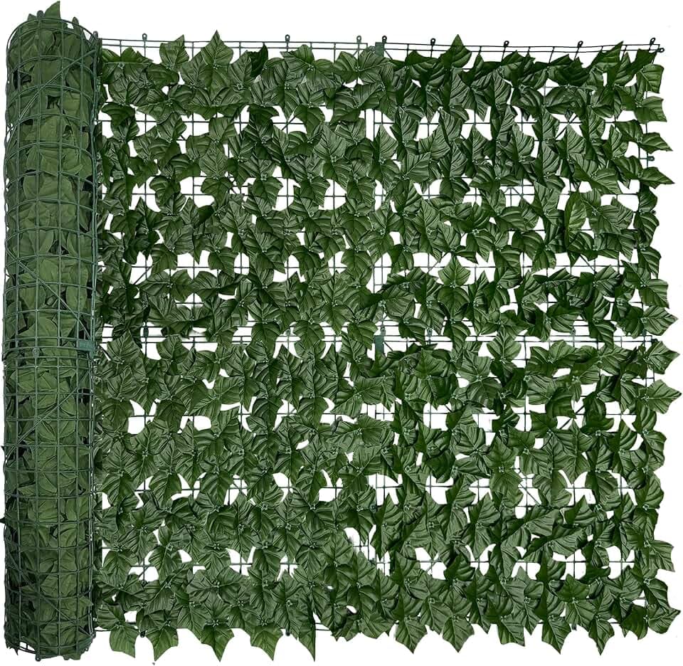 48"x128" (43 Sqft), Artificial Ivy Vine Privacy Fence Screen Roll