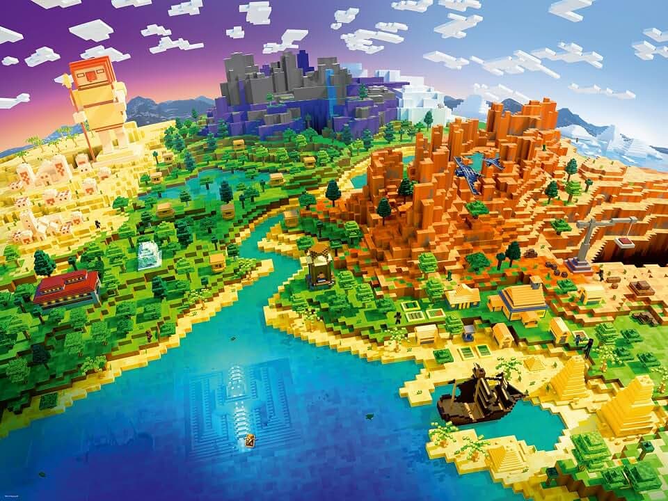 Ravensburger Puzzle World of Minecraft - 1500 Teile Puzzle für Erwachsene | 1500 Teile Minecraft Puzzle, Erwachsenenpuzzle, Geschenk für Frauen und Männer