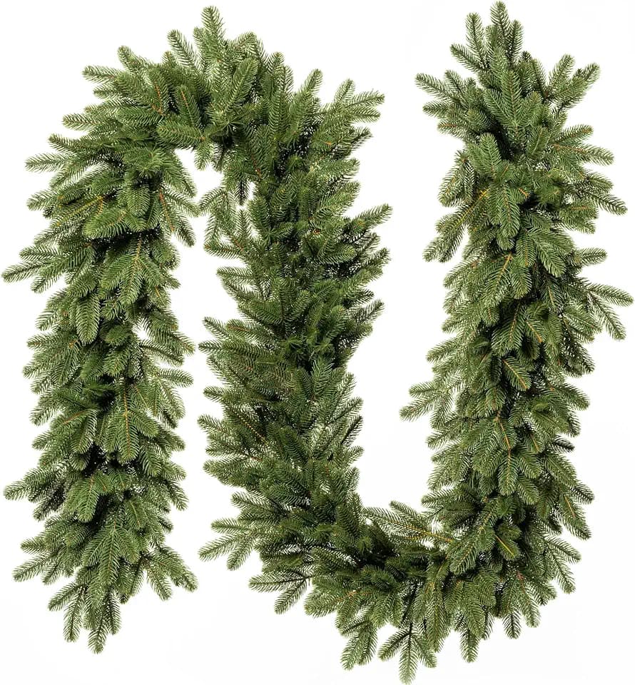 FAIRYTREES Weihnachtsgirlande grün 2 m aus 100% Spritzguss | Üppige Tannengirlande künstlich wie echt für Fensterbank, Kommode, TV-Schrank | Dichte Zweige, Klassische Weihnachtsdeko, natürlicher Look