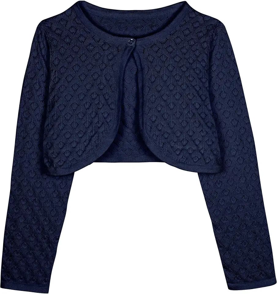 Bolerose Mädchen Ajourstrick Bolero Jäckchen