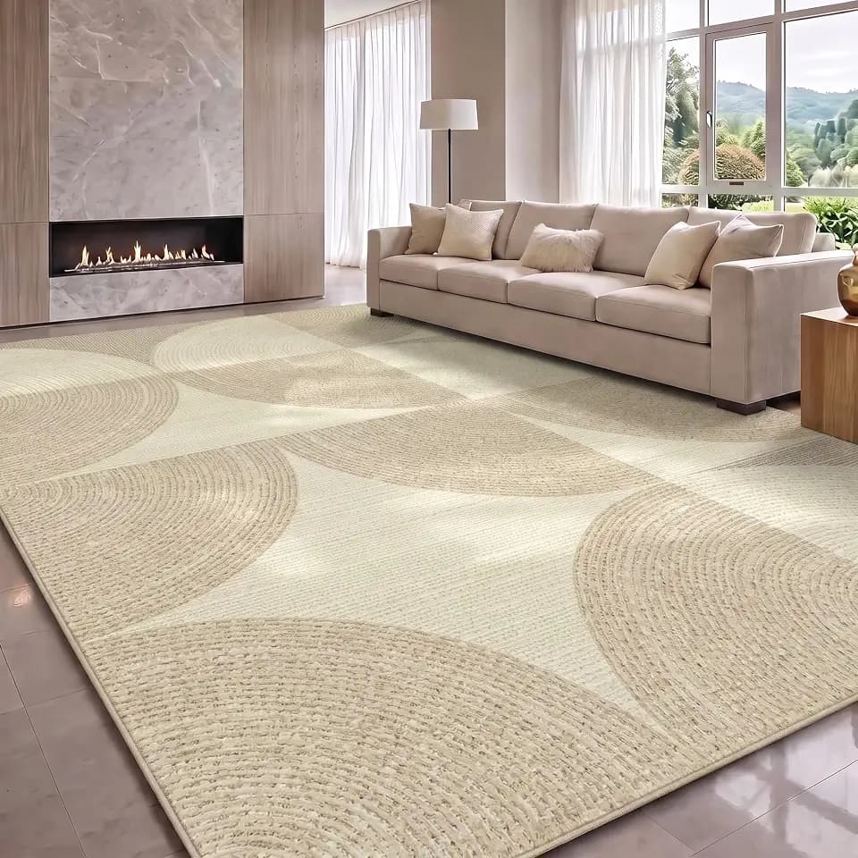 Wohnzimmer Teppich Beige 200x300 cm, Kinder & Haustierfreundlich, OEKO-TEX