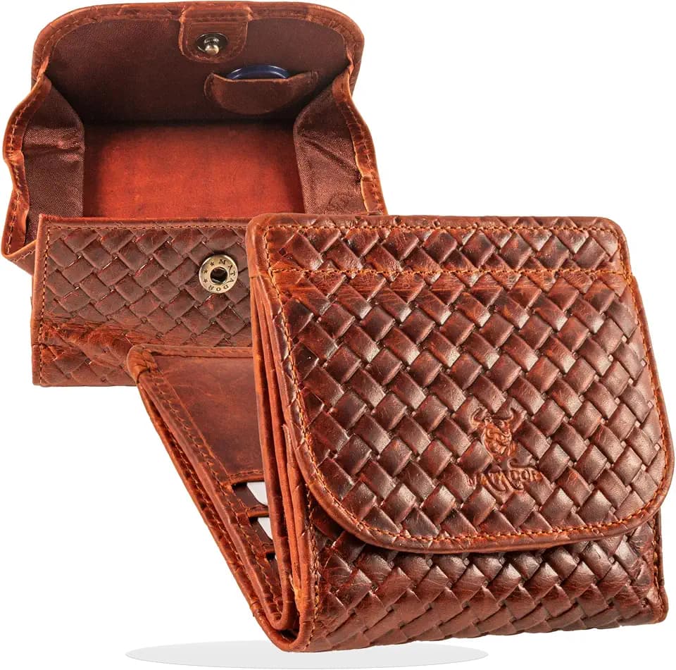 MATADOR Portemonnaie Damen Klein Leder Wien Mini Damen Geldbörse mit edler Geschenk Box, Eleganter Geldbeutel Herren Klein mit RFID Blocker, Luxus Kleine Geldbörse Herren mit vielen Fächern