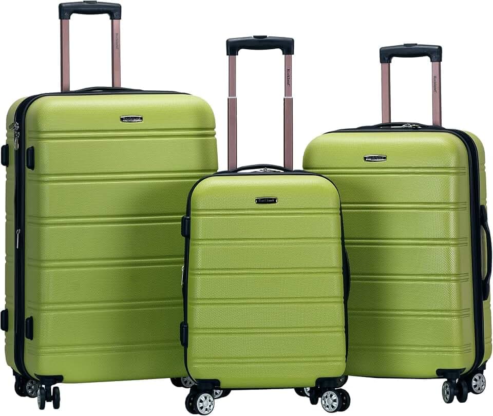 Rockland Melbourne Hardside 3 Piece Expandable Spinner Wheel Luggage Set, (20"/24"/28"), Lime