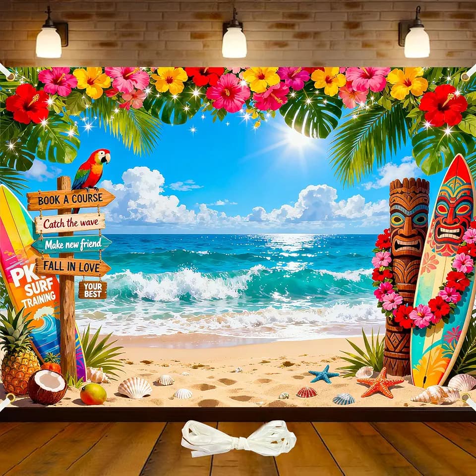 7x5ft Hawaiian Backdrop Summer Beach Backdrop