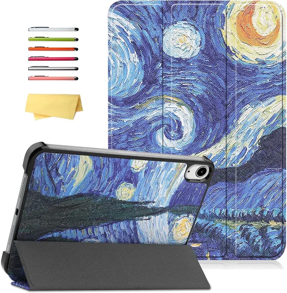 Case for iPad mini 7 A17 Pro 2024 /iPad mini 6 2021 Case 8.3", UUcovers Trifold Stand Smart Hard Back Shell Lightweight Cover for iPad mini 7th/6th Generation [Auto Wake/Sleep], Starry Night Blue