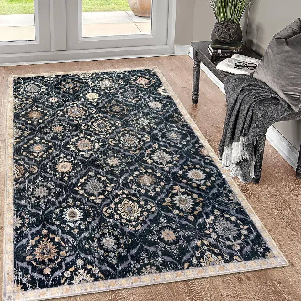 KILOCOCO 3x5 Washable Area Rug Nonslip Door Mat Indoor for Entryway Bedside