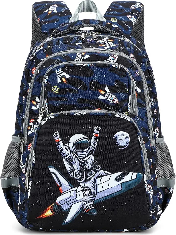 abshoo Cute Astronaut School Backpack For Boys Elementary Kindergarten Kids School Bag (Astronaut Navy Black)
