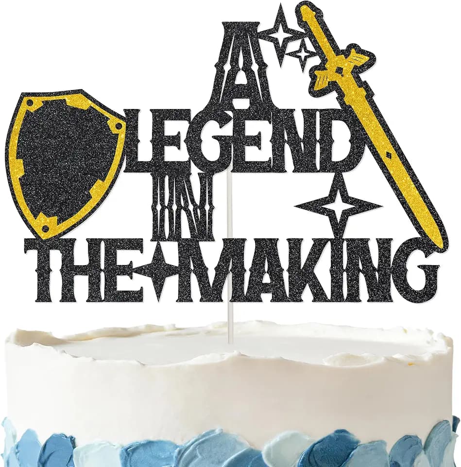 A Legend In The Making Cake Topper - Glitter Funny Inspirational Cake Decorations for Baby Shower Retirement Graduation Farewell Party Decorations