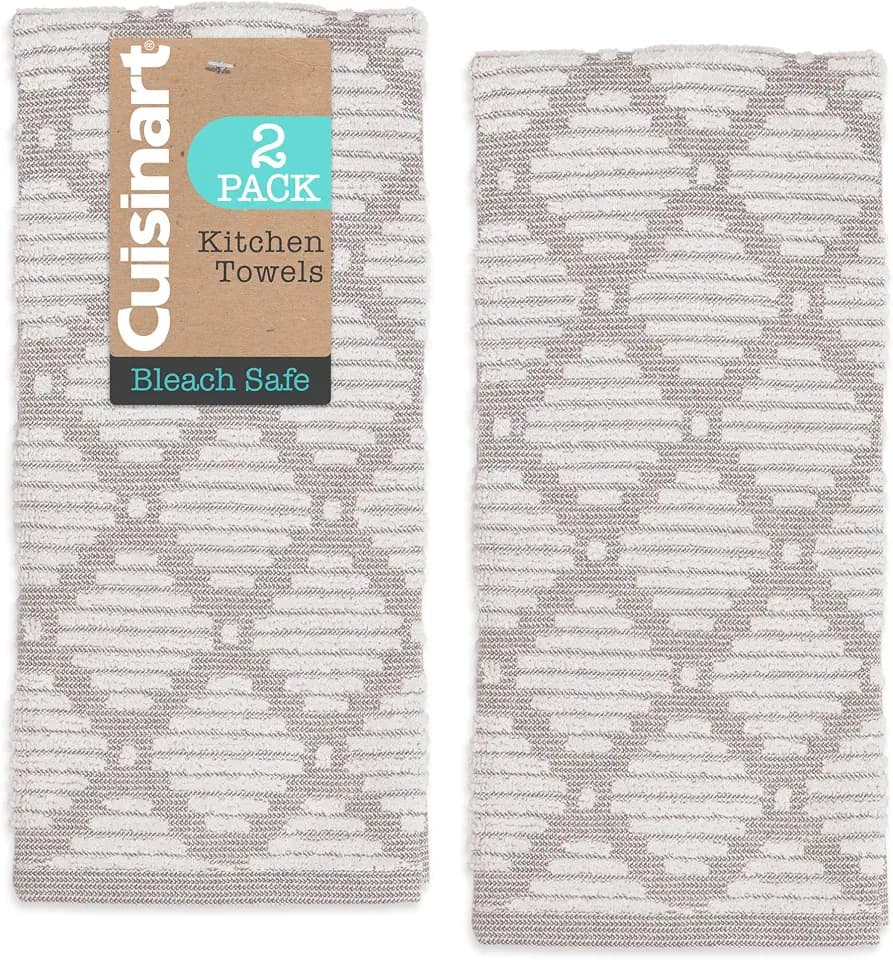 Best Brands Cuisinart Cotton Kitchen Towels, 2-Pack 18x28, Bleach Safe