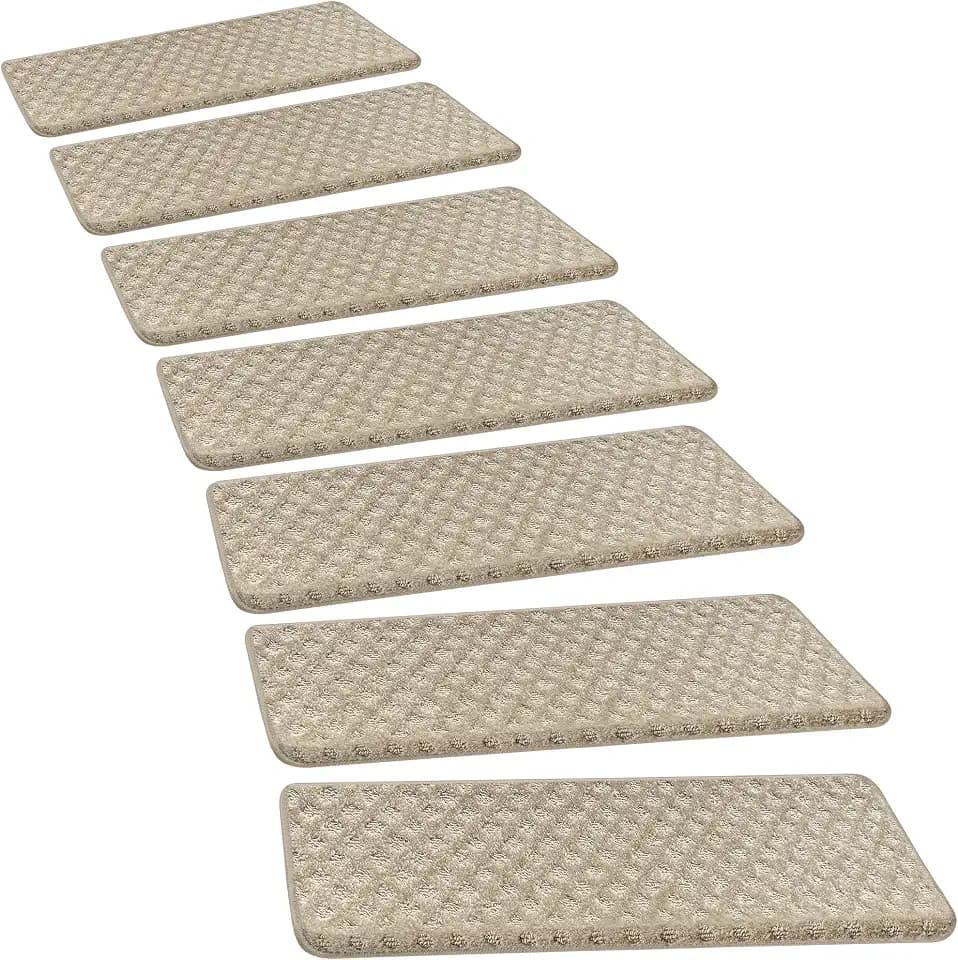 PURE ERA Bullnose Carpet Stair Treads for Wooden Steps Indoor 14 Pcs