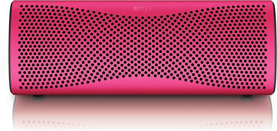 KEF MUO Lautsprecher Kabellos mit Bluetooth mit MUO Lederhülle - Brilliant Rose (SP3892FD-BUN)