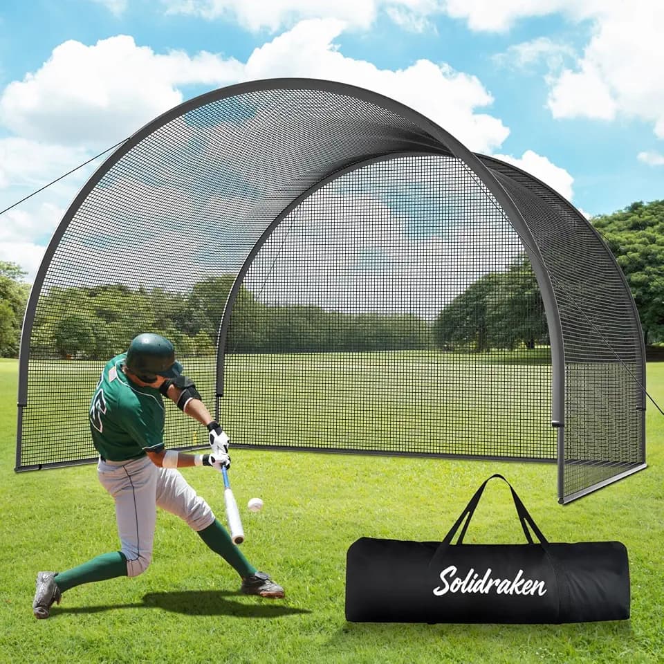 13FT Compact Backyard Baseball & Softball Batting Cage – Portable Batting Net with Sturdy Frame & Carry Bag, Ideal for Kids & Family Practice, 13 x 10 x 8 ft