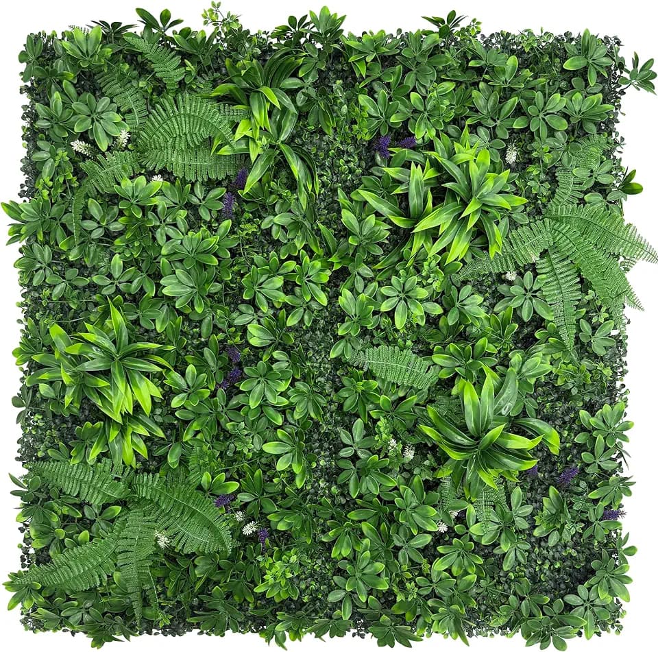 Artificial Green Boxwood Grass Panels: 20"x 20"(4P) UV Protected