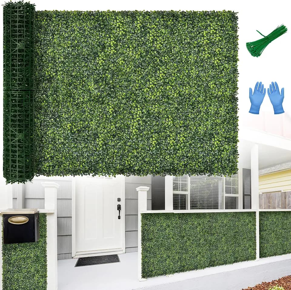 Artificial 40x120 in (33.5 Sqft) Boxwood Grass Wall Backdrop Roll