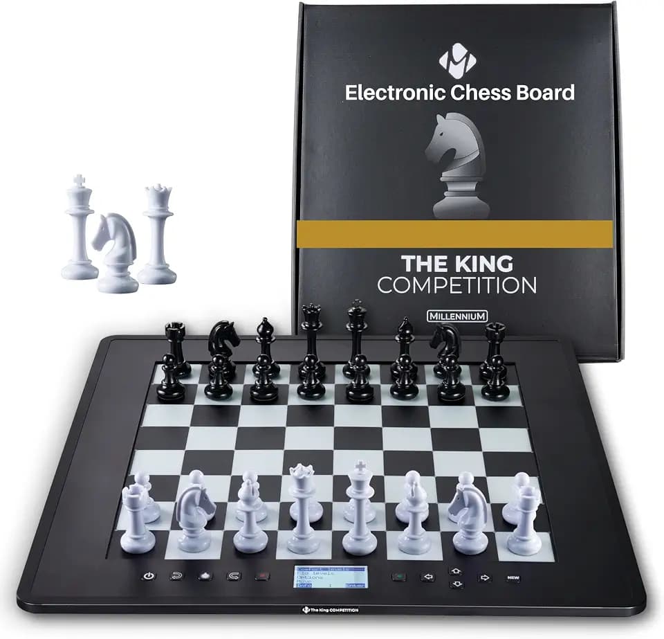 Millennium Electronic Chess Computer M831 - Teaching Mode, Pressure Sensor Board and Pieces, Interactive Strategy & Learning Trainer, Adaptive Play, 2400+ ELO, LCD Display
