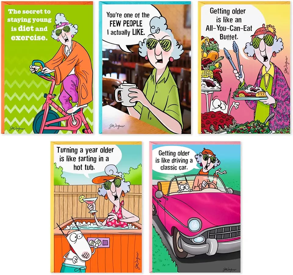 Hallmark Shoebox Funny Maxine Assorted Birthday Cards, 5-Pack