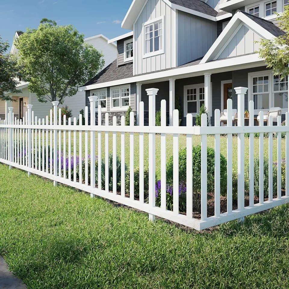 Zippity Madison Picket Fence Panels, White Vinyl DIY No Dig Kit