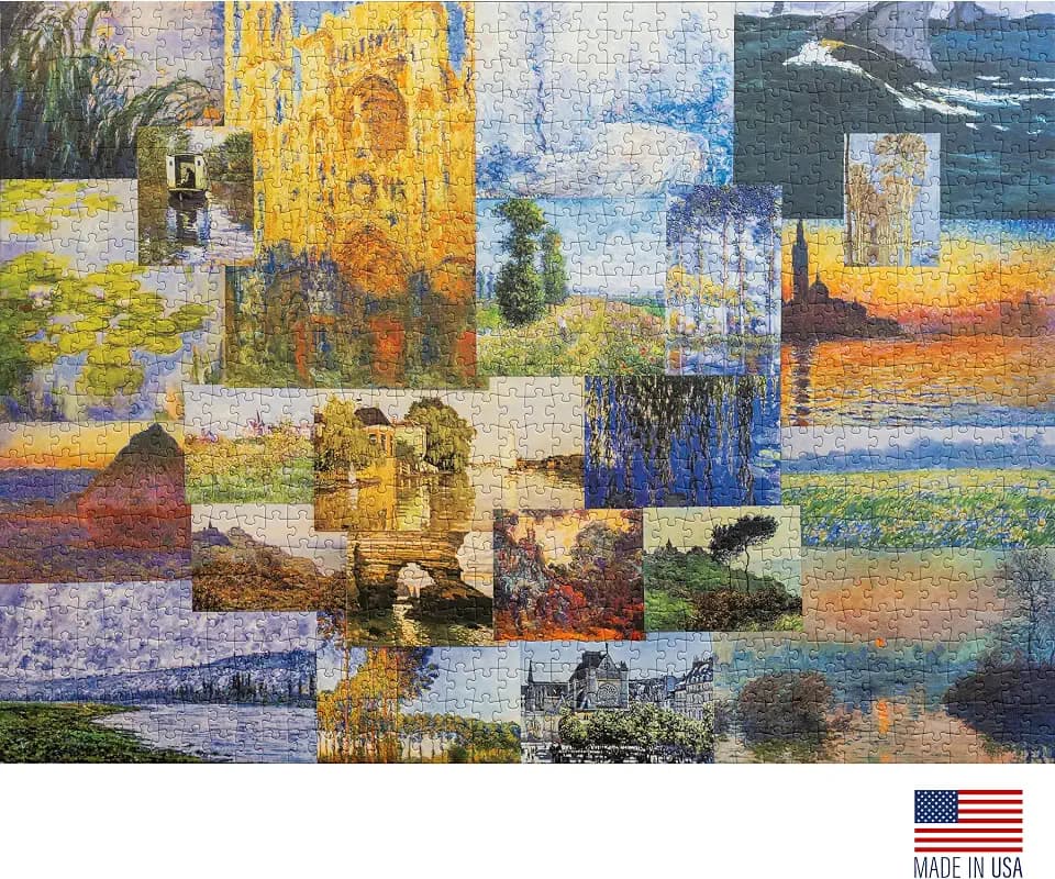 Claude Monet Impressions of Light Part 2, Premium 1000 Piece Jigsaw Puzzle for Adults, Glare-Free, Soft-Touch Puzzles, Made in USA, Puzzle Lovers Gift Ideas, 26.6" x 19.25"