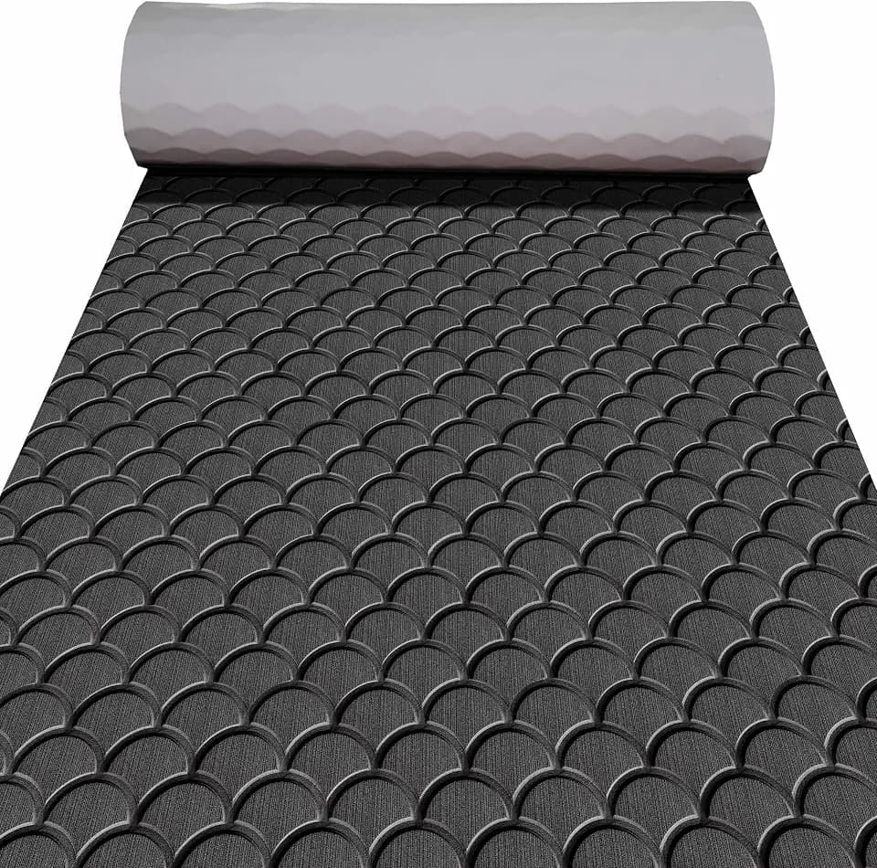 Boat Flooring Boat Decking Marine Non-Slip Self-Adhesive Flooring 110.2'X37.4''for Motorboat Fishing Boat RV Yacht Kayak Swimming Pool