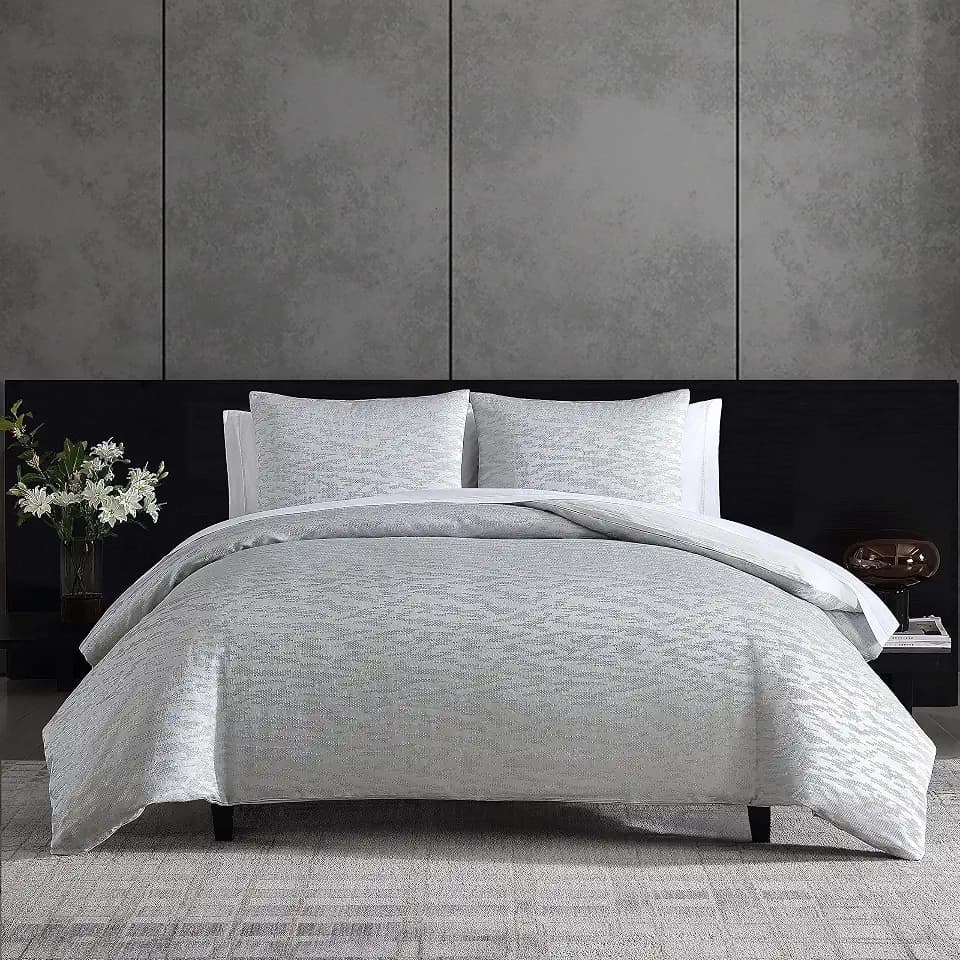 Vera Wang - King Duvet Cover Set with Shams, Cotton, Button Closure