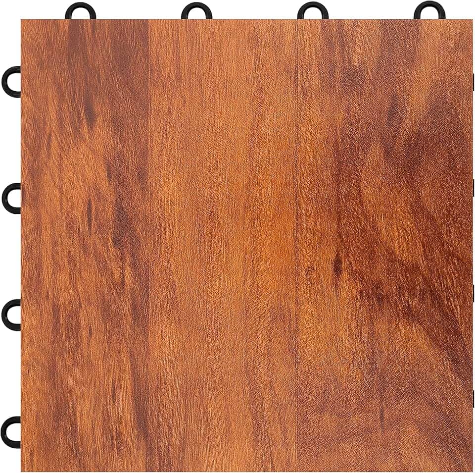 VersaStep by FlooringInc 12 x 12 Inch Interlocking Dance Floor Tiles, Portable Vinyl Dance Floor for Home Practice, 3/8 Inch Thick Snap Together Tap and Ballet Flooring, Dark Maple, 20 Tiles, 20 Sq Ft