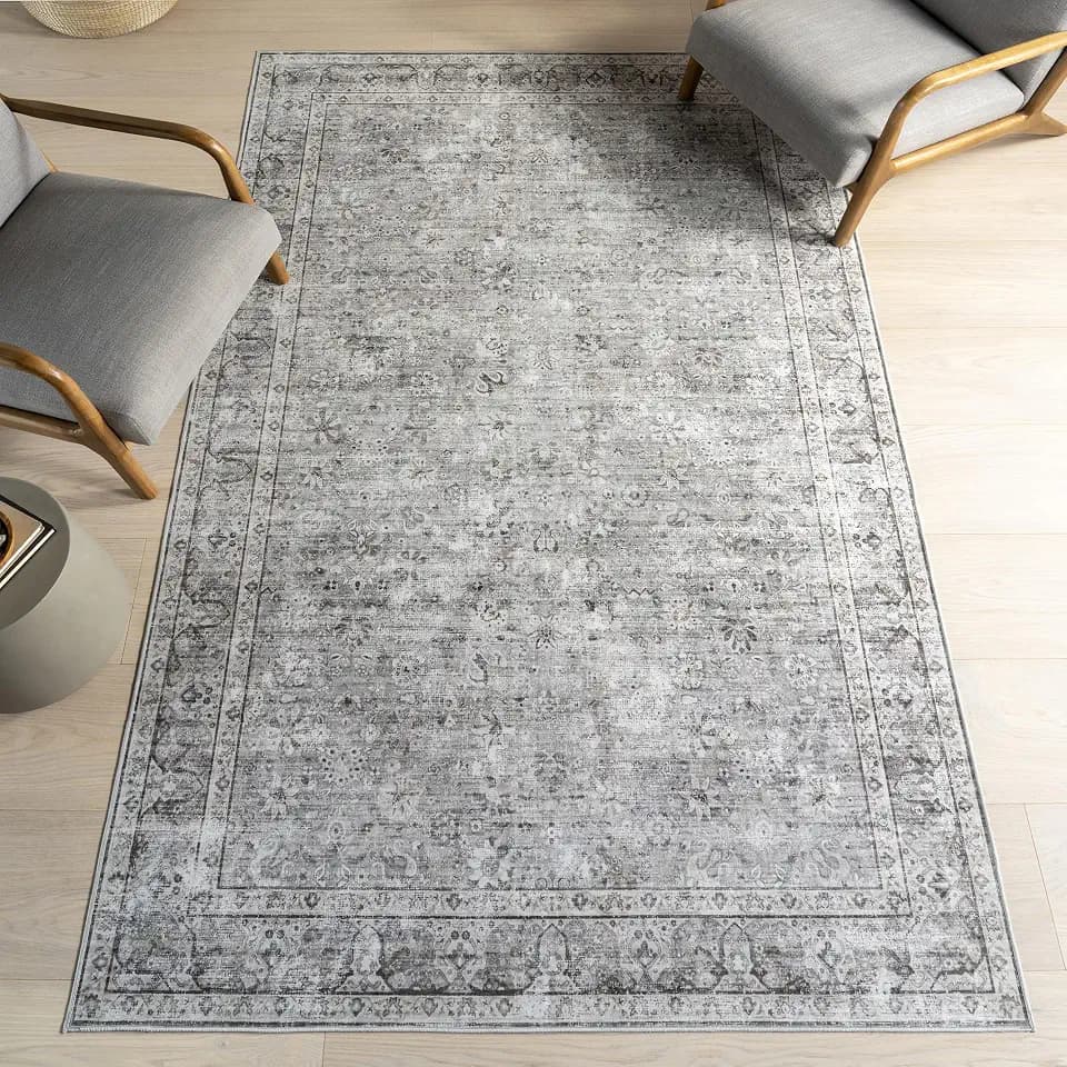nuLOOM Noemie Grey Medallion Washable Area Rug, 4' x 6'