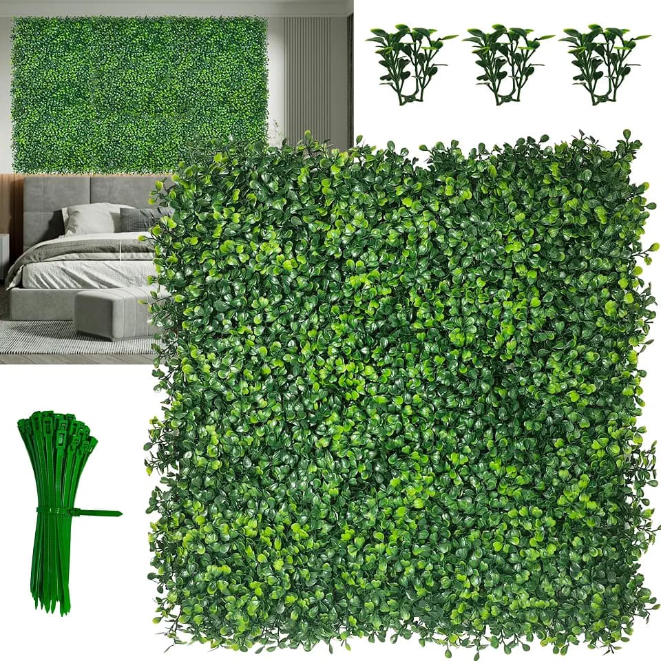 20"x 20"(8P), UV-Protected Artificial Boxwood Panels, 4-Layer Leaf