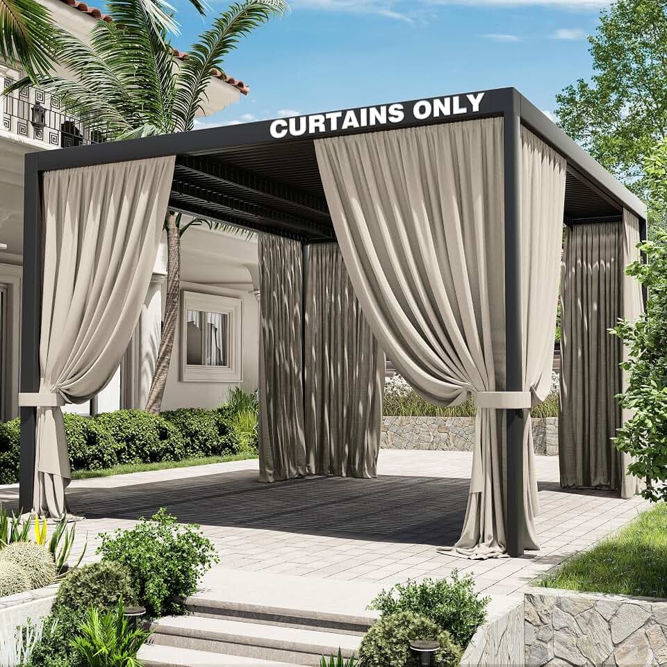 12'×14' Gazebo Outdoor Universal Replacement Privacy Curtain (Curtain Only)
