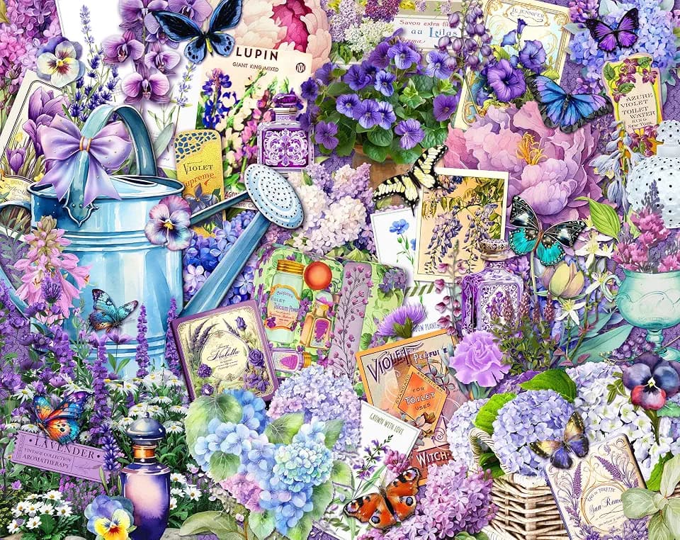 Springbok Purple Passion 1000 Piece Collage Jigsaw Puzzle for Adults