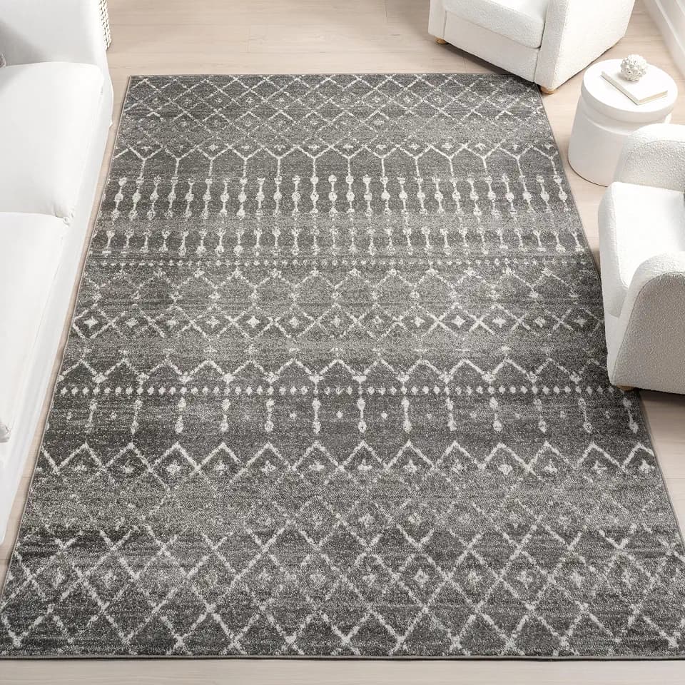 nuLOOM Marokkanischer Blythe Teppich, 203 cm x 274 cm, Dunkelgrau