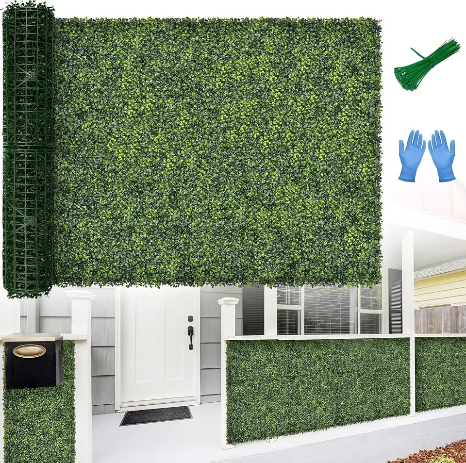Artificial 48x144 in (48 Sqft) Boxwood Grass Wall Backdrop Roll