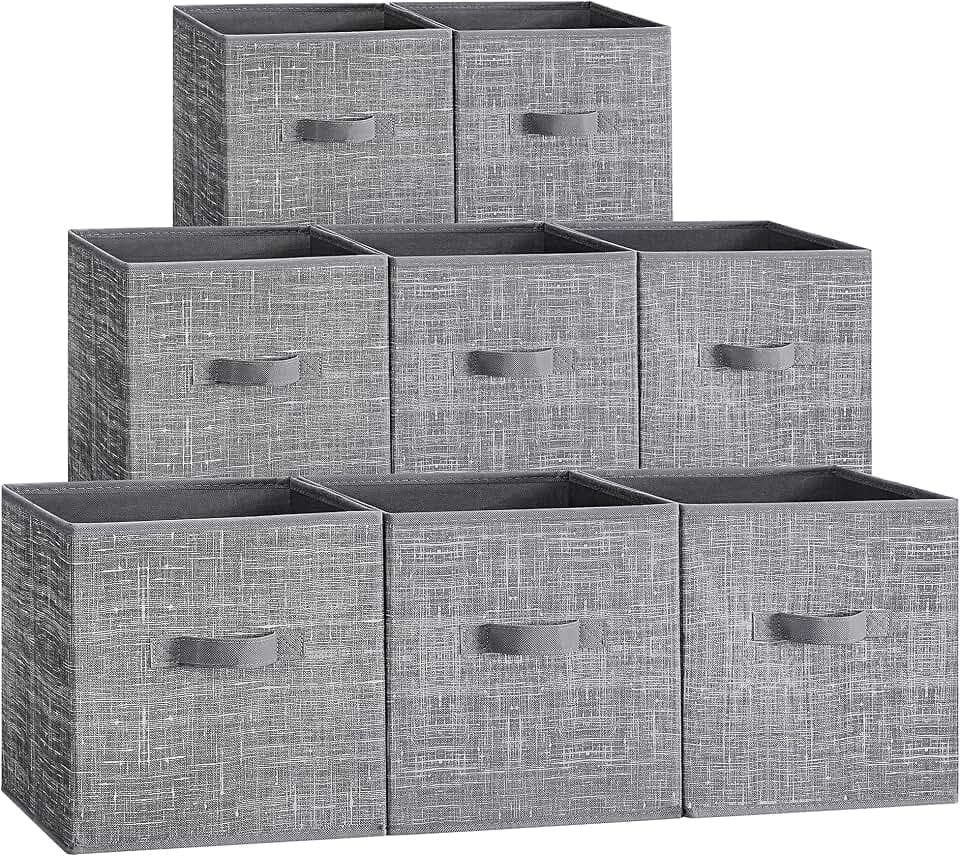 SONGMICS Storage Cubes, Set of 8, 11.8-Inch Foldable Closet Organizers