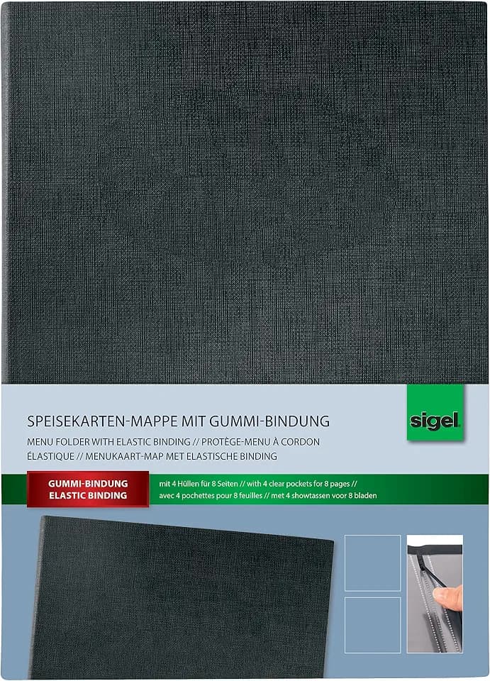 SIGEL Speisekartenmappe A4 Präsentationsmappe schwarz