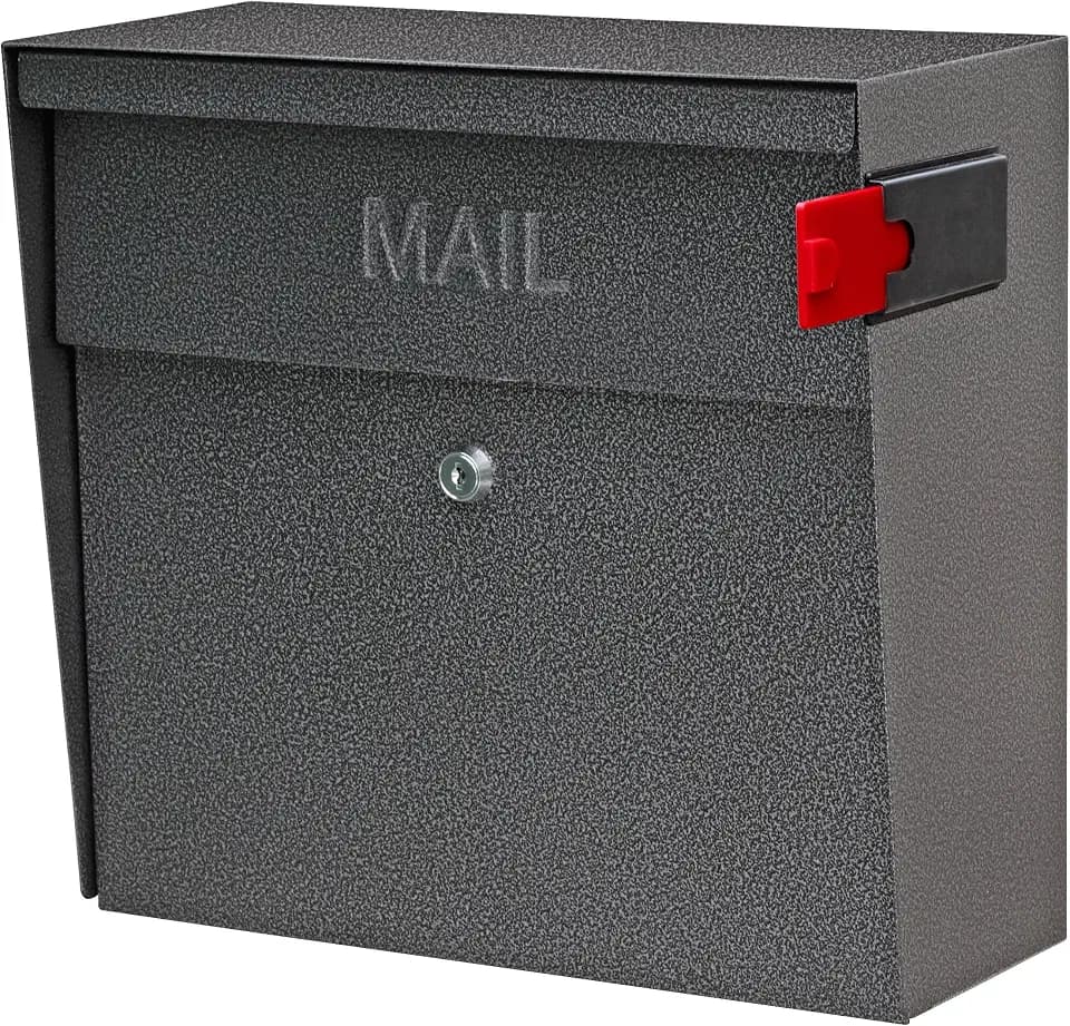 Mail Boss Metro Heavy Duty Locking Wall Mount Mailbox, Galvanized Steel