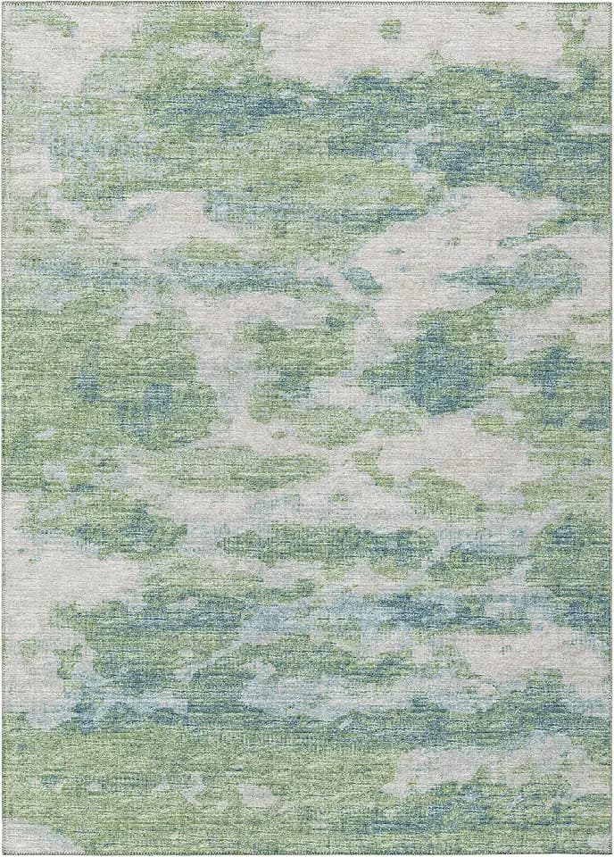 Addison Rugs Indoor/Outdoor Accord AAC36 Green Washable 3' x 5' Indoor Outdoor Area Rug, Easy Clean, Machine Washable, Non Shedding, Bedroom, Living Room, Dining Room, Kitchen, Patio Rug