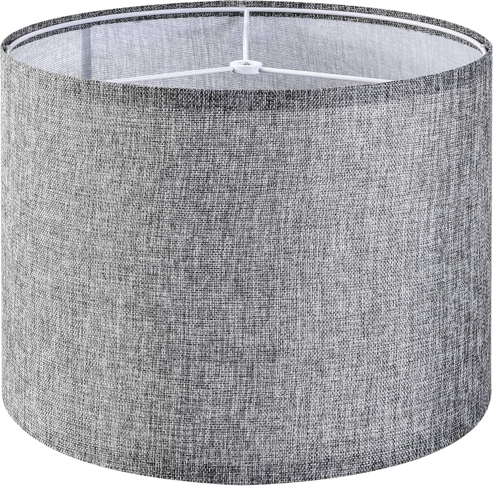 GO&SO Gray Drum Lamp Shade, 13" x 13" x 10", Medium