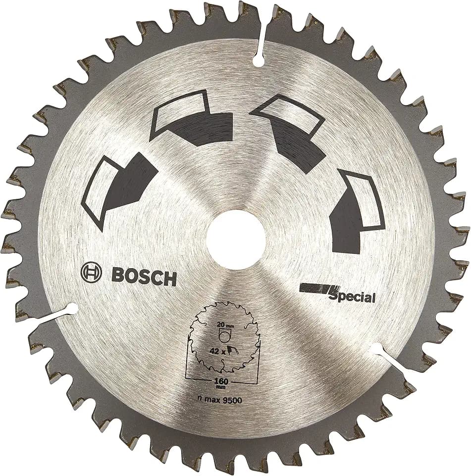 Bosch 1x Kreissägeblatt Special (Sägeblatt für Holz, Nichteisenmetalle, Kunststoffe, Ø 160 x 2.5/1.8 x 20/16 mm, 42 Zähne, FT, mit 1x Reduzierring 16 mm, Zubehör Kreissäge)