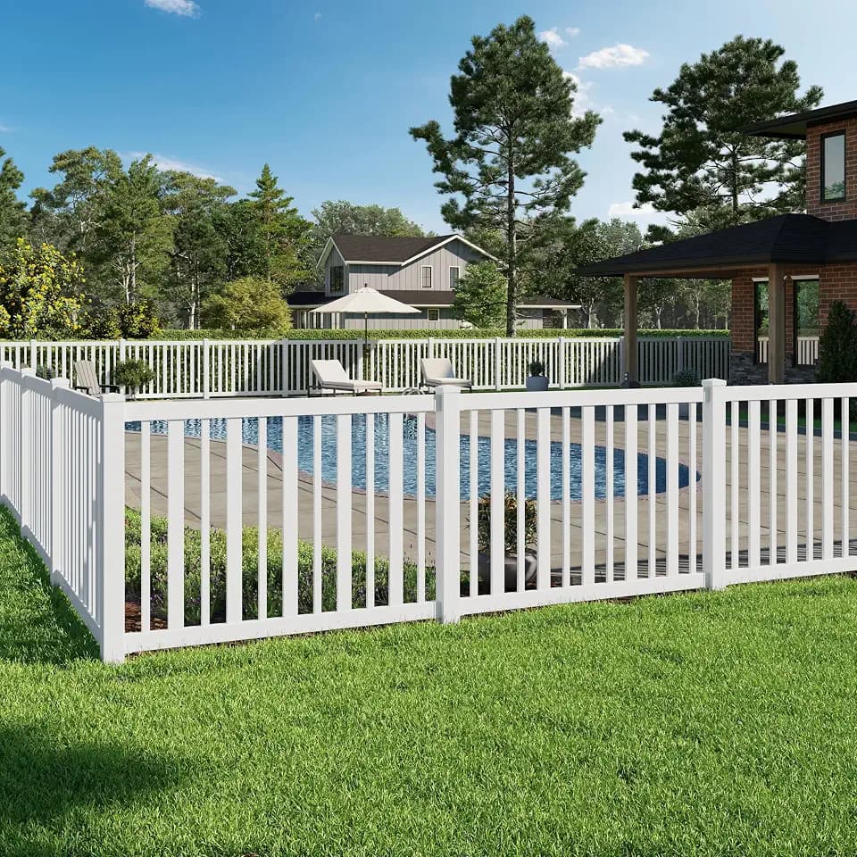 WamBam Sturbridge Yard or Pool Fence, White Vinyl No Dig DIY Kit